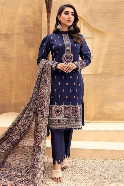 Lawn 3PC EMBROIDERED DRESS EMBROIDERED SHAWL D-944