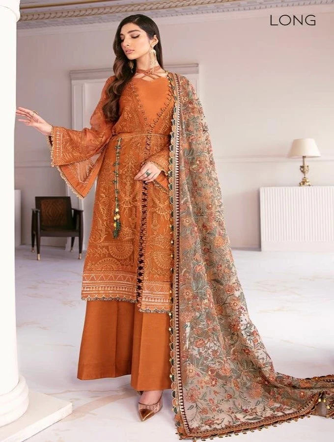 EMBROIDERED 3PC UNSTITCHED PREMIUM LAWN DRESS WITH CHIFFON EMBROIDERED DUPATTA D-503