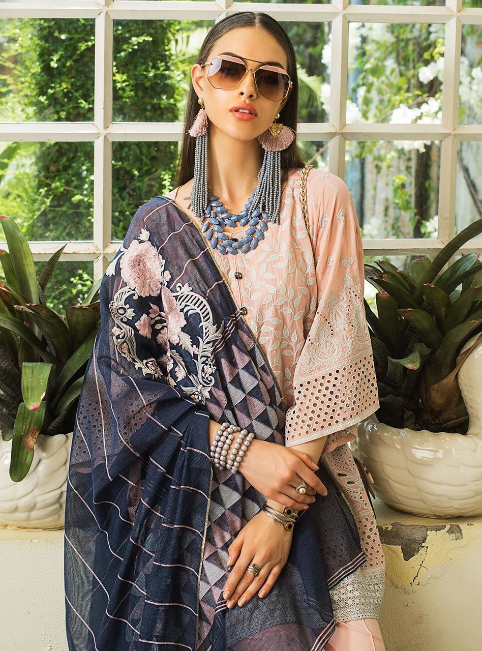 D-3A BLUSH TALES LUXURY CHIKANKARI FESTIVE PREMIUM LAWN COLLECTION