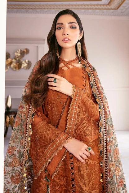 EMBROIDERED 3PC UNSTITCHED PREMIUM LAWN DRESS WITH CHIFFON EMBROIDERED DUPATTA D-503