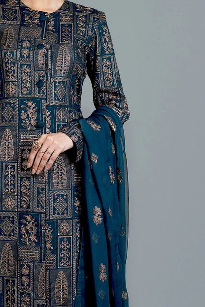 EMBROIDERED 3PC UNSTITCHED PREMIUM LAWN DRESS WITH CHIFFON EMBROIDERED DUPATTA D-508