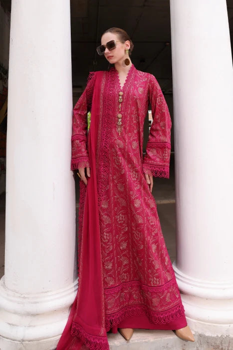 PREMIUM LAWN 3PC EMBROIDERED DRESS EMBROIDERED DUPATTA D-557