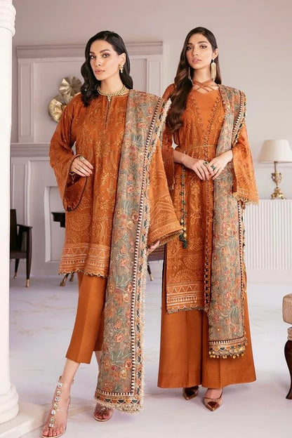 EMBROIDERED 3PC UNSTITCHED PREMIUM LAWN DRESS WITH CHIFFON EMBROIDERED DUPATTA D-503