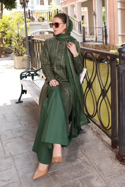 PREMIUM LAWN 3PC EMBROIDERED DRESS EMBROIDERED DUPATTA D-554